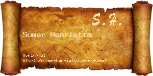 Sumer Henrietta névjegykártya